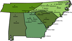 Southeast Fraternity Map